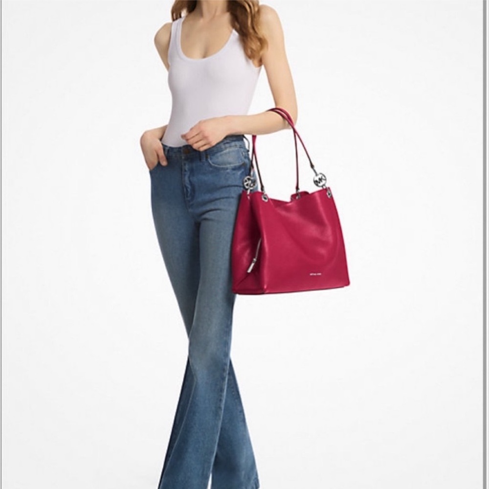 Michael Kors Christina Large Pebbled Leather Shoulder Bag - Picture 3 of 15